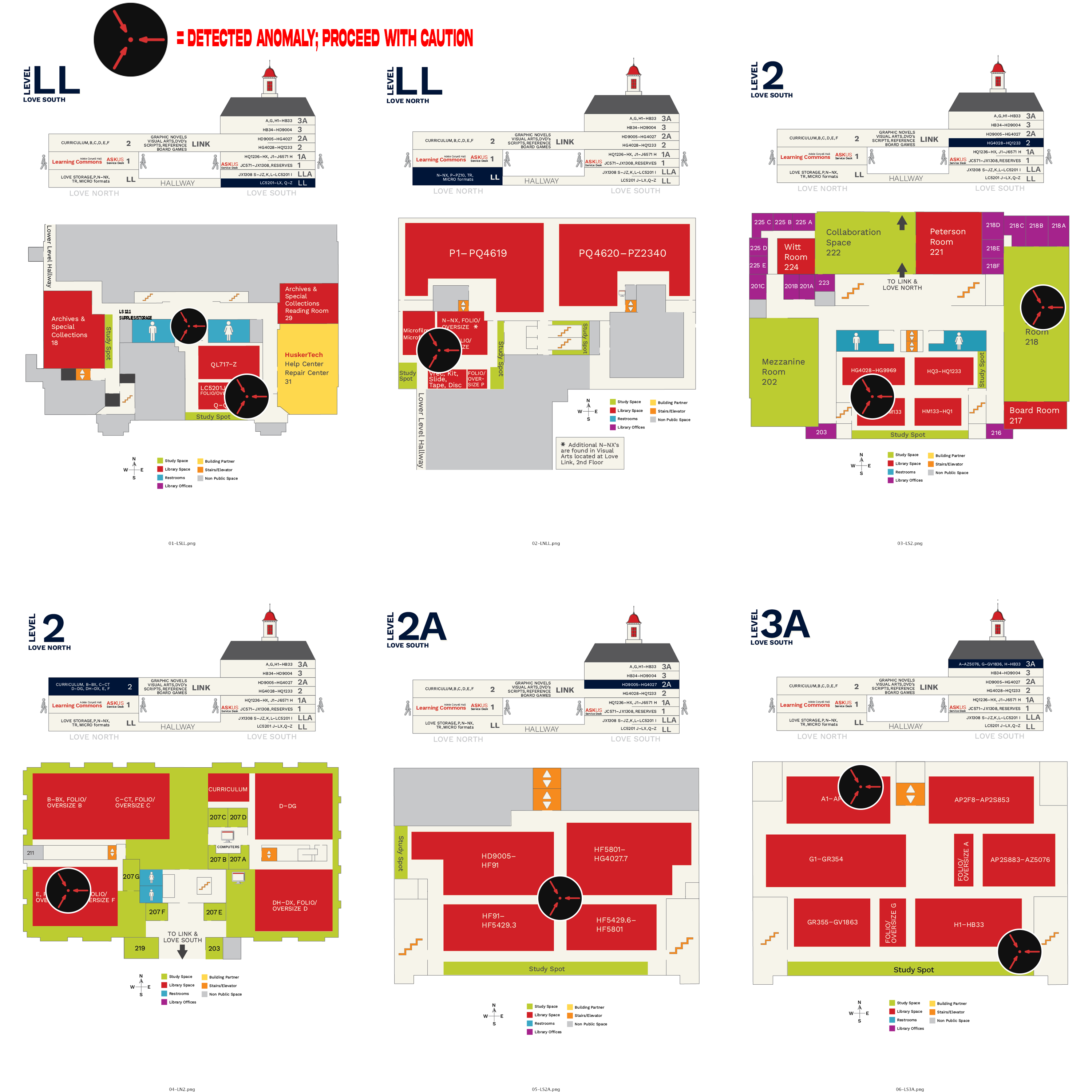 Love Library Investigation Map